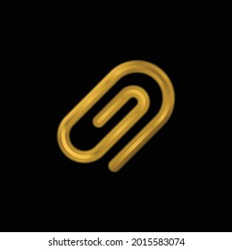 Attach gold plated metalic icon or logo vector