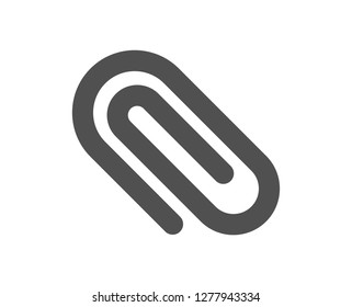 Attach icon. Attachment paper clip sign. Office stationery object symbol. Quality design element. Classic style icon. Vector