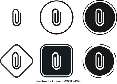 attach icon set. Collection of high quality black outline logo for web site design and mobile dark mode apps. Vector illustration on a white background