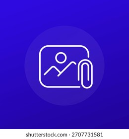 anexar imagem ou ícone de foto, design de linha para aplicativos