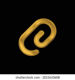 Adjuntar símbolo de clip de interfaz símbolo metálico chapado en oro o vector de logotipo