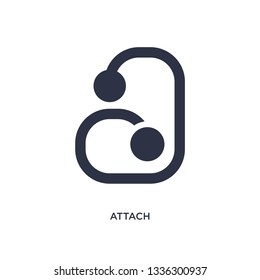 attach isolated icon. Simple element illustration from geometry concept. attach editable logo symbol design on white background. Can be use for web and mobile.