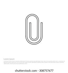 attach Outline Icon, Vector Illustration, Flat pictogram icon