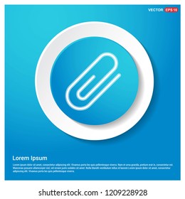 Attach paper clip icon Abstract Blue Web Sticker Button - Free vector icon