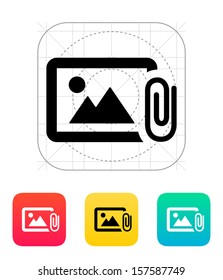 Attach photo icon. Vector illustration.