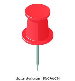 Attach pin icon. Isometric illustration of attach pin vector icon for web