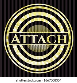 Attach shiny badge. Vector Illustration. Detailed.