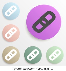 attach sign badge color set. Simple glyph, flat vector of web icons for ui and ux, website or mobile application