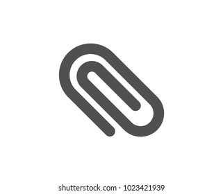 Attach simple icon. Attachment paper clip sign. Office stationery object symbol. Quality design elements. Classic style. Vector