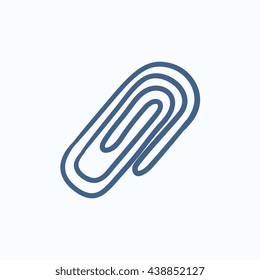 Attach symbol vector sketch icon isolated on background. Hand drawn Attach symbol icon. Attach symbol sketch icon for infographic, website or app.