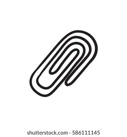 Attach symbol vector sketch icon isolated on background. Hand drawn Attach symbol icon. Attach symbol sketch icon for infographic, website or app.