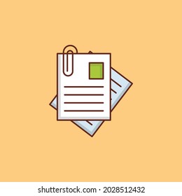 attach vector flat color icon