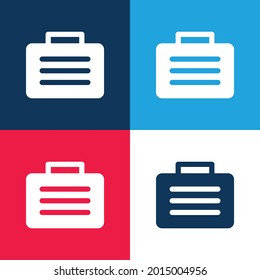 Adjuntar Caso azul y rojo cuatro colores conjunto de iconos mínimo
