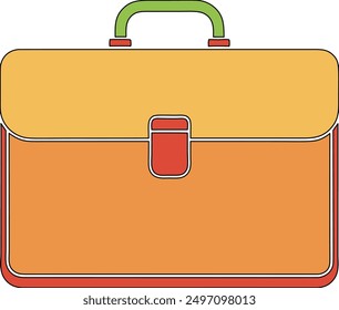 Attache case isolated on white background for kids books and education