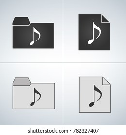 Attached Audio file and folder icon.