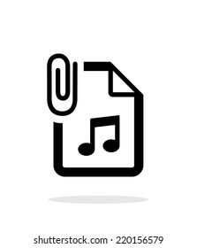 Attached Audio file icon on white background. Vector illustration.