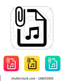 Attached Audio File Icon. Vector Illustration.