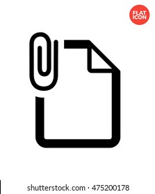 Attached file Icon Flat Style Isolated Vector Illustration