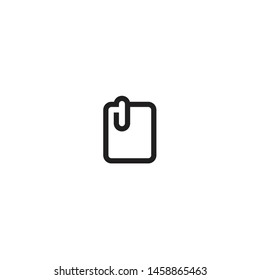 Attached file icon. Paper clip attachment icon, email attachment. Modern, simple flat vector illustration for web site or mobile app