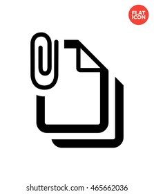 Attached files Icon Flat Style Isolated Vector Illustration