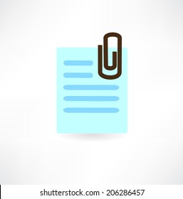 Attached files icon. Vector illustration.