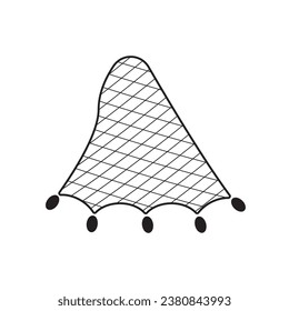 attached fishing net icon vector template illustration logo design
