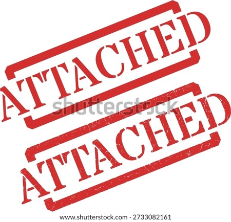 ATTACHED grunge vector stamp in red