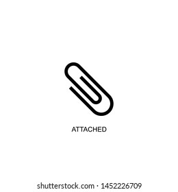 attached icon vector black design