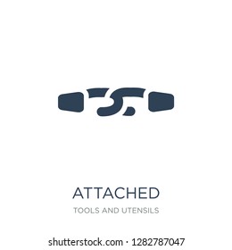attached icon vector on white background, attached trendy filled icons from Tools and utensils collection, attached vector illustration
