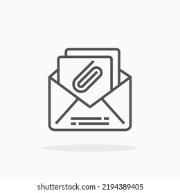 Icono de línea adjunto. Actrazo editable y píxel perfecto. Se puede usar para productos digitales, presentación, diseño de impresión y más.