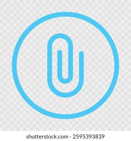 attached link file icon, attachment , document, office paper clip icon symbol - attach link sign button. color set. black, blue, white. vector icons. transparent backgroun