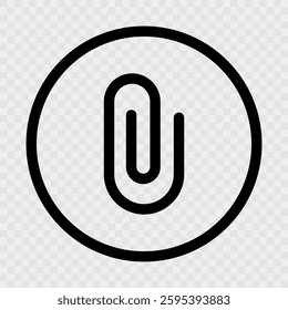 attached link file icon, attachment , document, office paper clip icon symbol - attach link sign button. color set. black, blue, white. vector icons. transparent backgroun