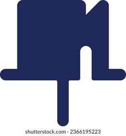 Attached message black glyph ui icon. Messenger app control. Pin information. User interface design. Silhouette symbol on white space. Solid pictogram for web, mobile. Isolated vector illustration