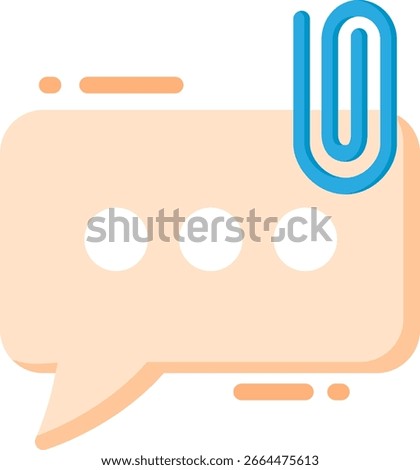 Attached Message Icon with Paperclip