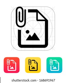 Attached Photo file icon. Vector illustration.