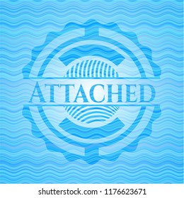 Attached sky blue water badge background.