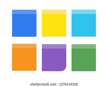 Attached sticky note paper. Colored announcement sticker vector