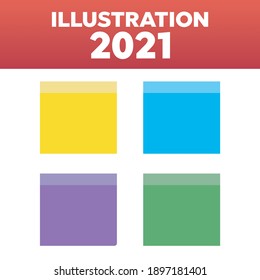 Attached sticky note paper. Colored announcement sticker vector