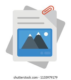 Attached text file, flat icon design