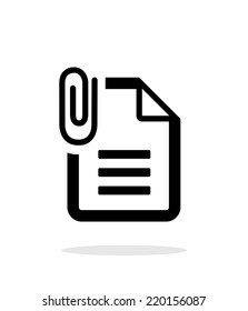 Attached Text file icon on white background. Vector illustration.