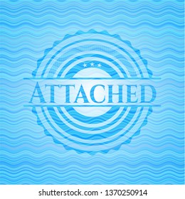 Attached water wave concept emblem background.