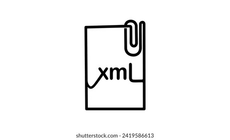 Archivo xml adjunto, silueta aislada negra