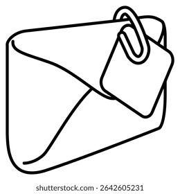 Attachment 3d icon vector style for communication user interface Line style.