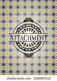 Attachment arabic badge background. Arabesque decoration.