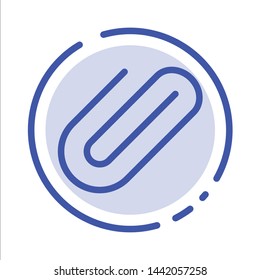 Attachment, Attach, Clip, Add Blue Dotted Line Line Icon