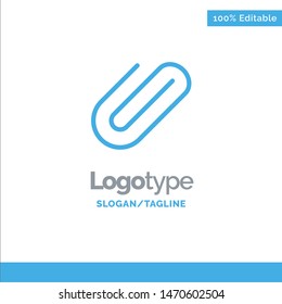 Attachment, Attach, Clip, Add Blue Solid Logo Template. Place for Tagline. Vector Icon Template background