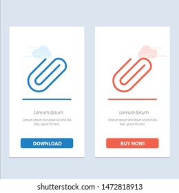 Attachment, Attach, Clip, Add  Blue and Red Download and Buy Now web Widget Card Template