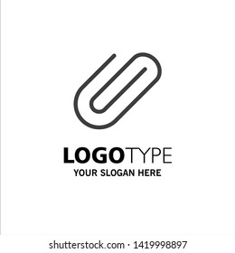 Attachment, Attach, Clip, Add Business Logo Template. Flat Color