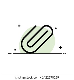 Attachment, Attach, Clip, Add  Business Flat Line Filled Icon Vector Banner Template