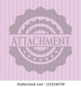 Attachment badge with pink background